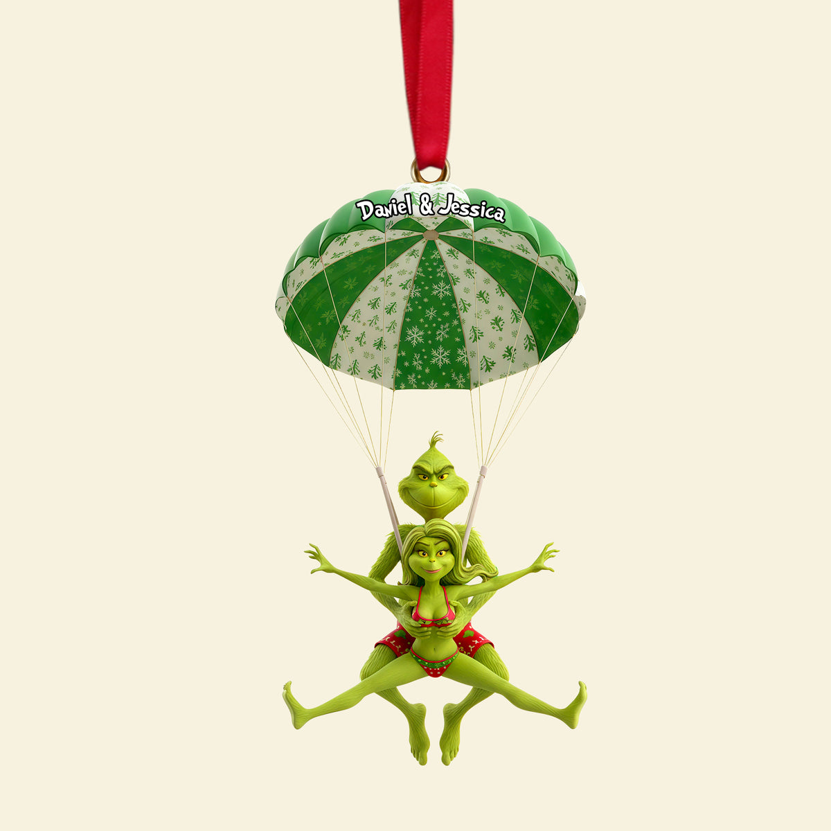 Naughty Green Parachute Couple Ornament - Personalized Gift For Couples 05OHLU031125-Homacus