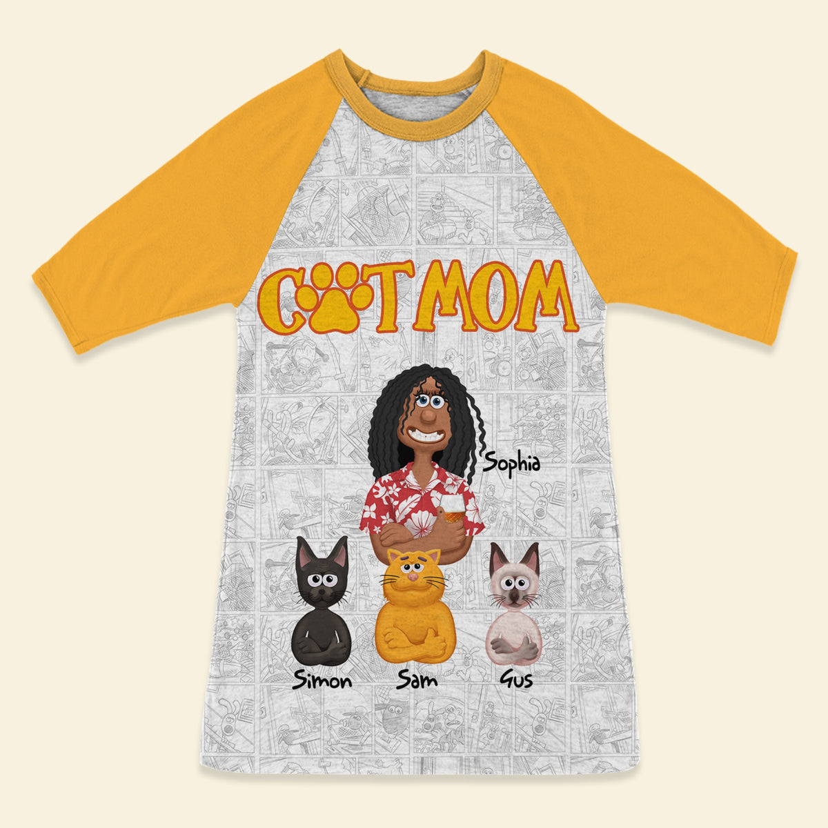 Pet Mom Raglan Dress - Personalized Gifts For Mom 04XQLU250325PA-Homacus