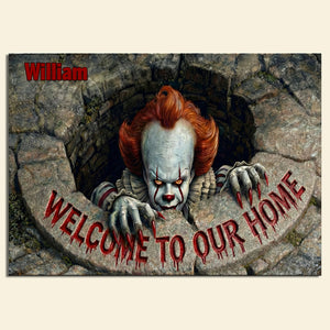 Welcome To Our Home Shaped Doormat - Personalized Gift For Horror Lovers 07TGLU280126-Homacus