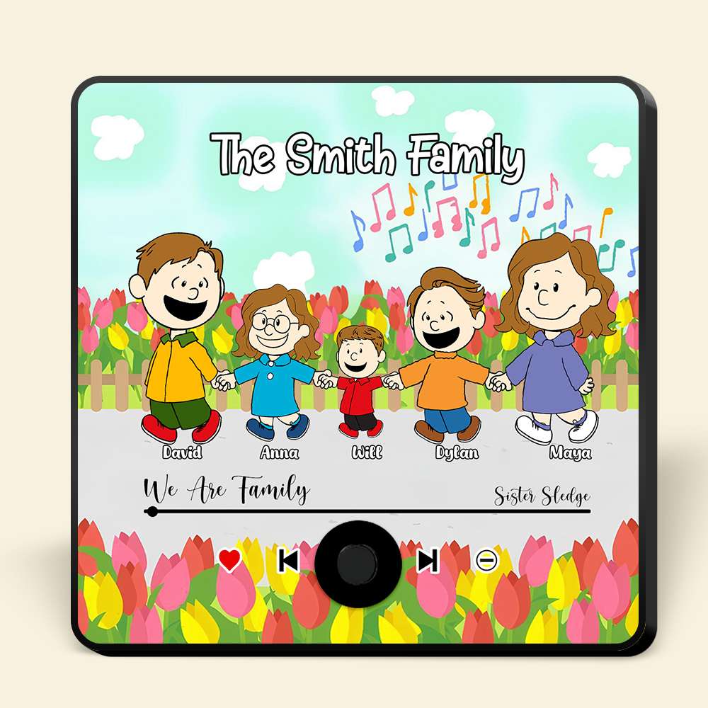 Personalized Gifts For Family Music Fridge Magnet Cartoon Characters Holding Hands 04XQLU121224DA-Homacus