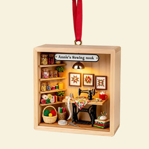 Cozy Sewing Nook Acrylic Ornament - Personalized Gift For Sewing Lovers 09PGLU281025-Homacus
