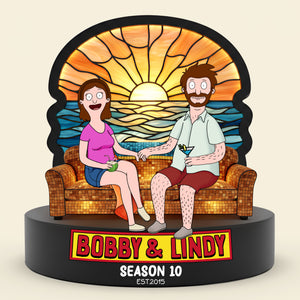 Beach Couple Light Box - Personalized Gifts For Couple Custom Shape Acrylic Light Box 05OHLU081225-Homacus