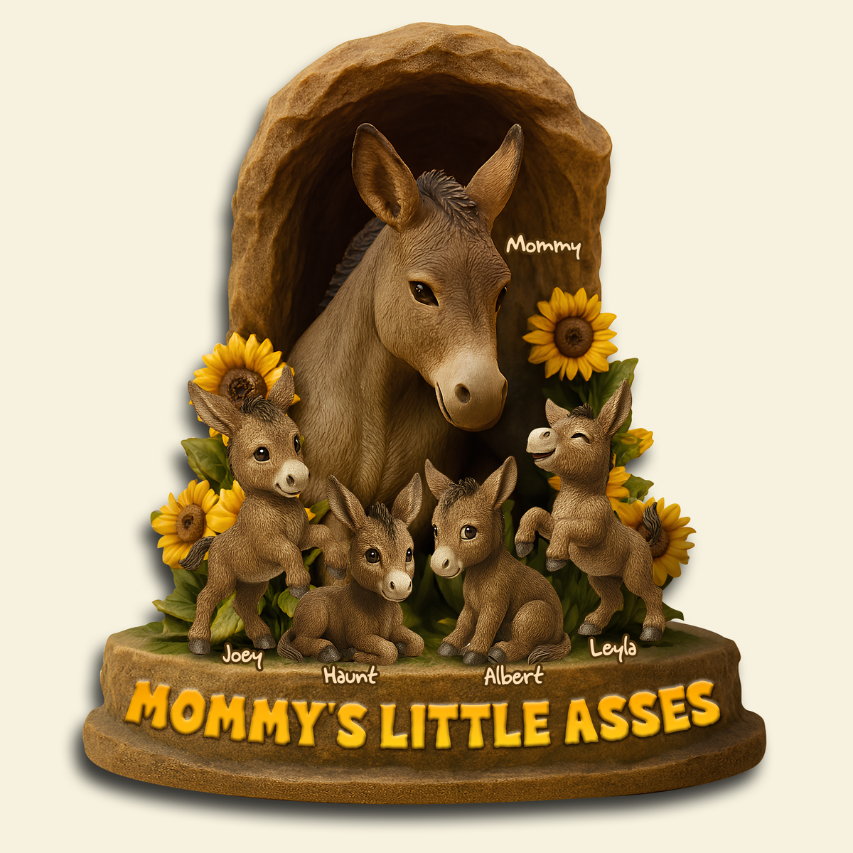 Personalized Gift For Mom Donkey Acrylic Plaque- Mama & Her Little Asses 04NALU140425-Homacus