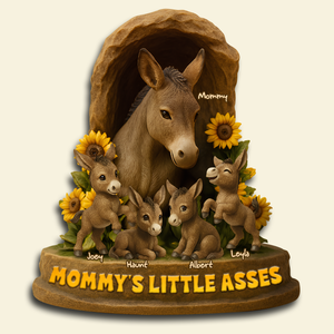Personalized Gift For Mom Donkey Acrylic Plaque- Mama & Her Little Asses 04NALU140425-Homacus