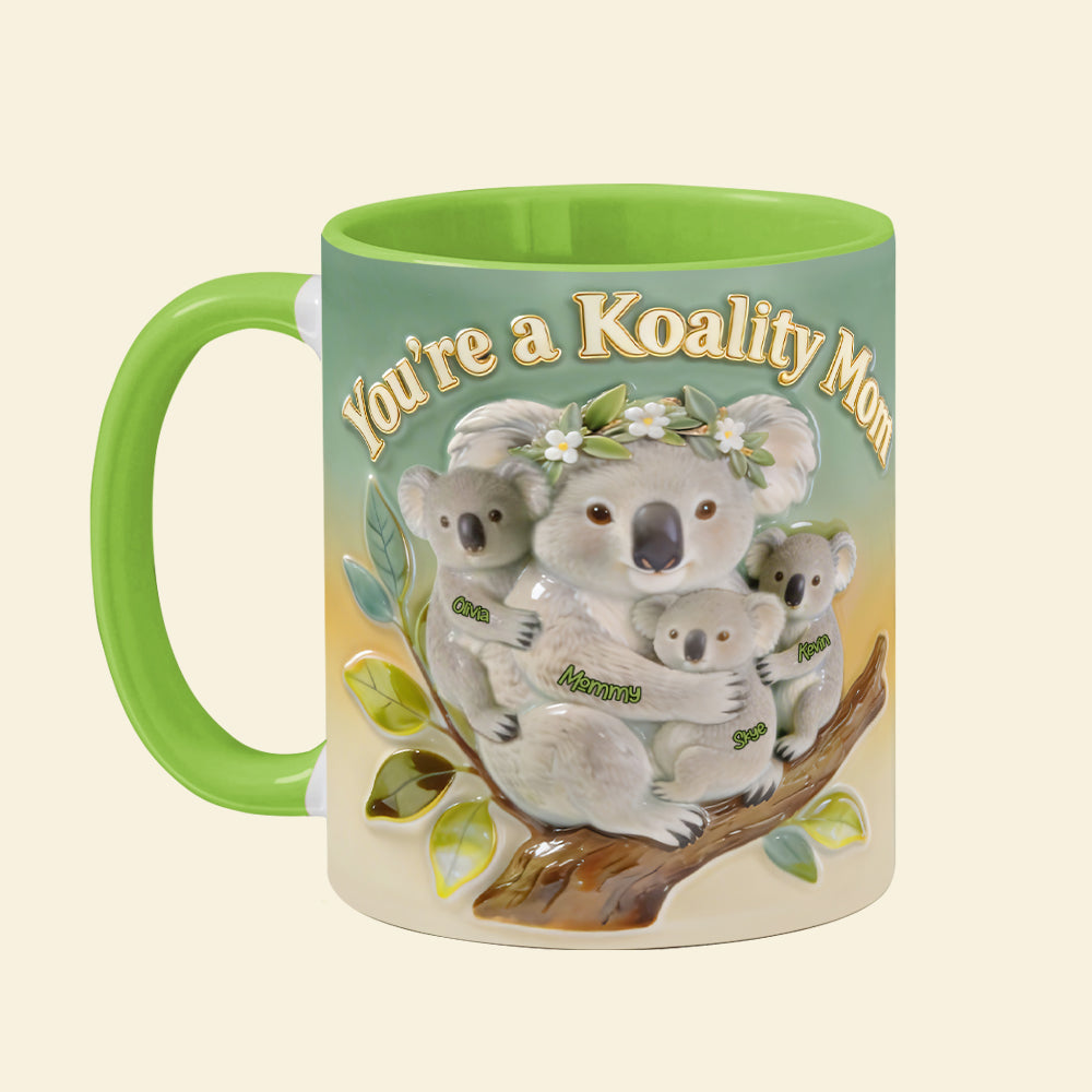 Snuggle Koala Mom Coffee Accent Mug - Personalized Gifts For Mom 03PGTA230326-Homacus