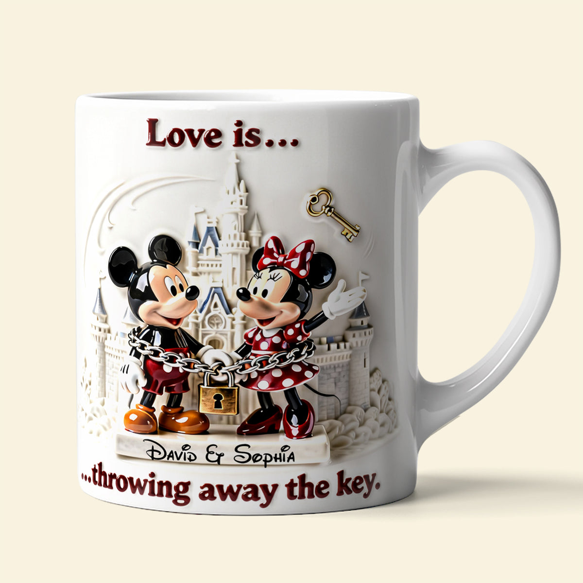 Locked Together Forever Coffee Mug - Personalized Gifts For Couples 01OHLU280126-Homacus