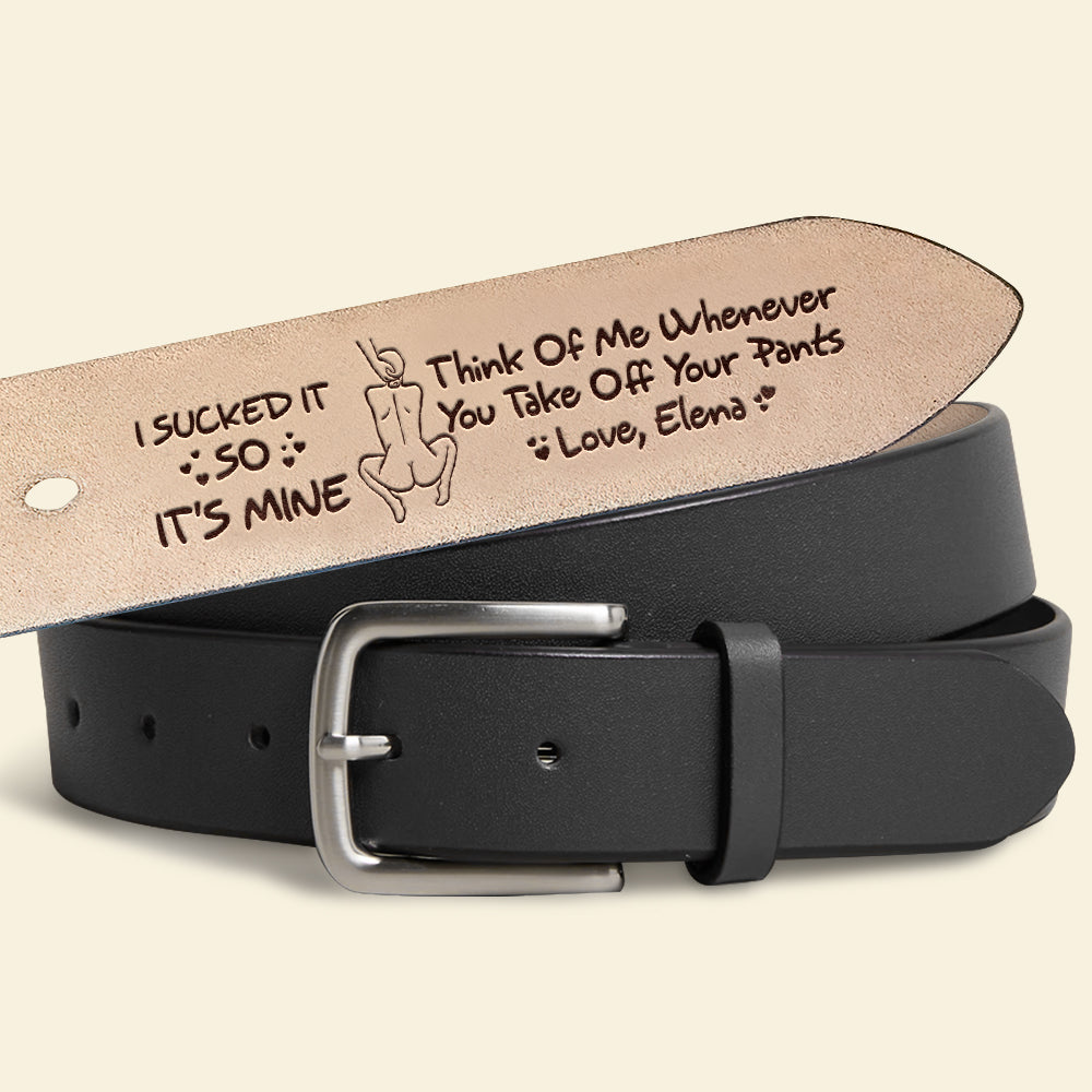 Cheeky Couple Secret Message Men's Belt - Personalized Gift For Him 01HULU270126-Homacus