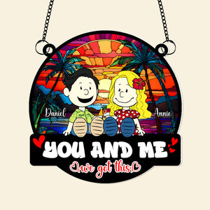 Personalized Gifts For Couples Suncatcher Ornament Couple Enjoying Summer 01TOLU150125PA-Homacus