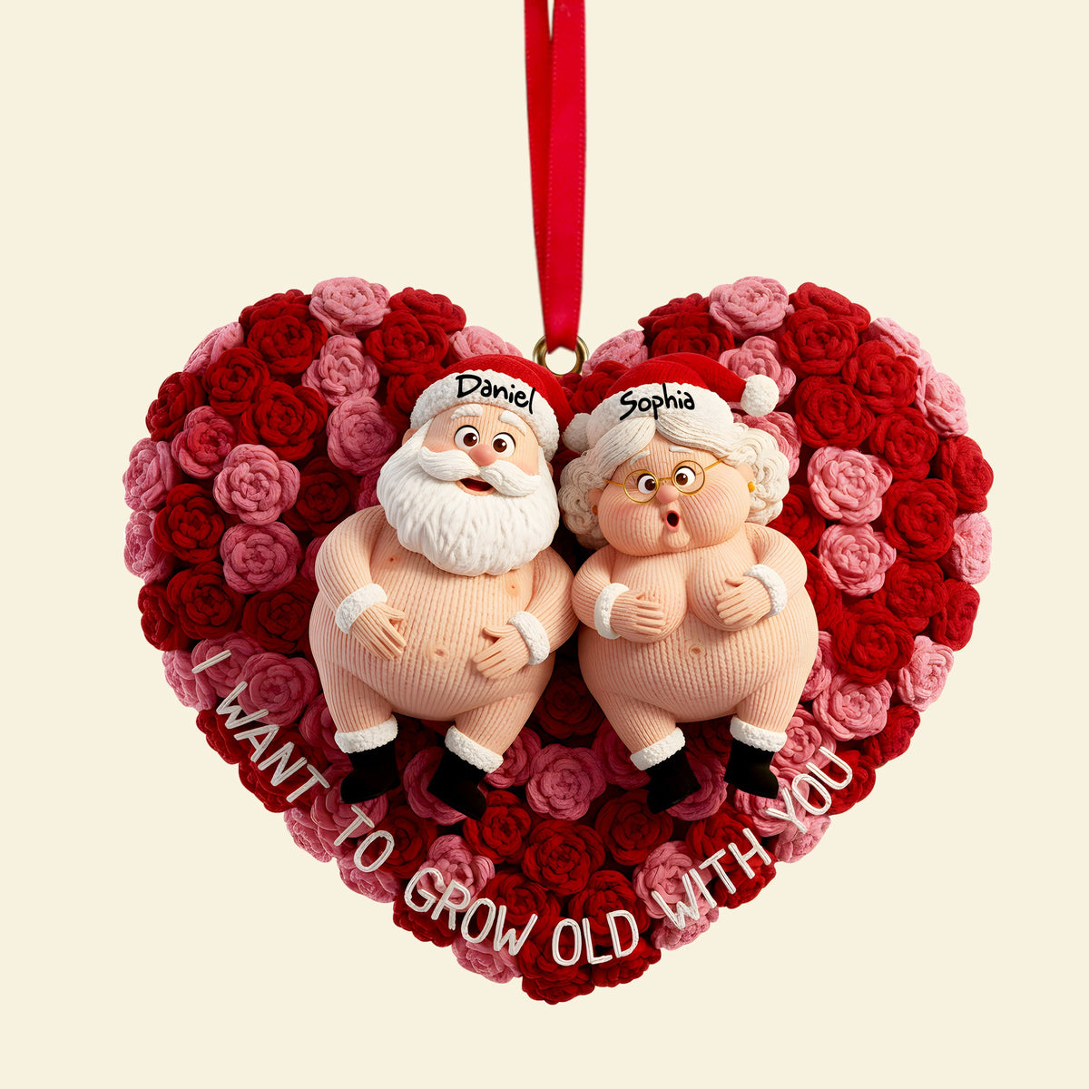 Growing Old Couple Ornament - Personalized Gifts For Couples 07OHLU231025-Homacus