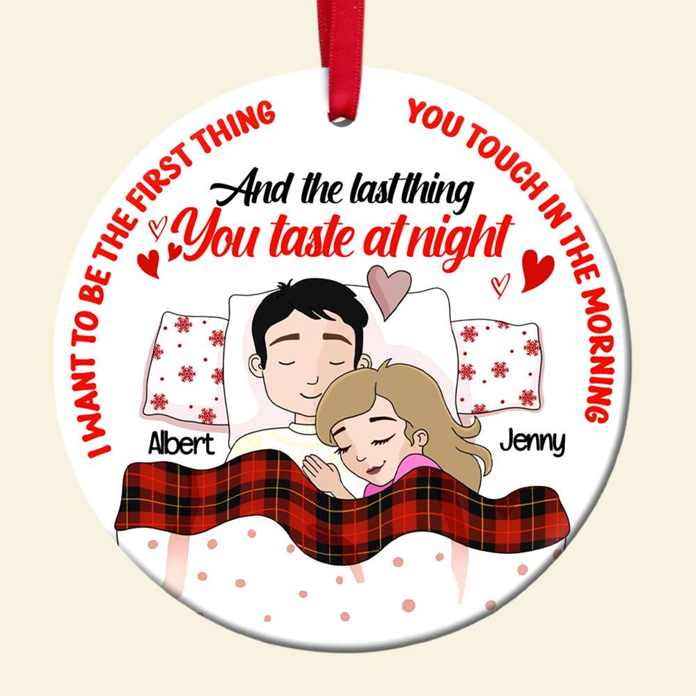 Personalized Gifts For Couples, Couple Slepping Ceramic Ornament 03OHLU091124HG-Homacus