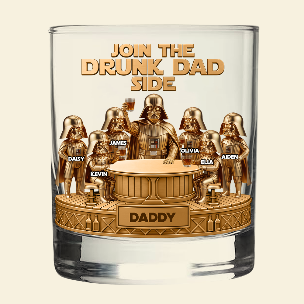 Cosmic Dad and Kids Round Glass - Personalized Gifts For Dad 04ohta210526-Homacus