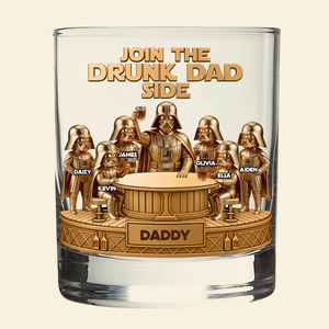 Cosmic Dad and Kids Round Glass - Personalized Gifts For Dad 04ohta210526-Homacus