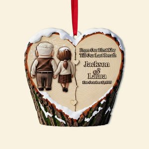 Holding Hands Old Couple Ornament - Personalized Christmas Anniversary Gifts For Couple 01OHLU110825-Homacus