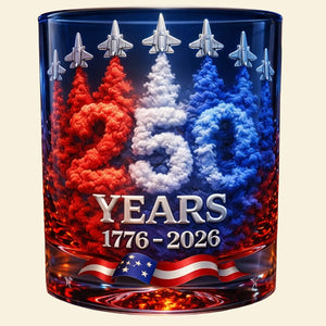 250th Anniversary 11oz Round Glass - Personalized Gifts For Patriotic 01TOTA240326-Homacus