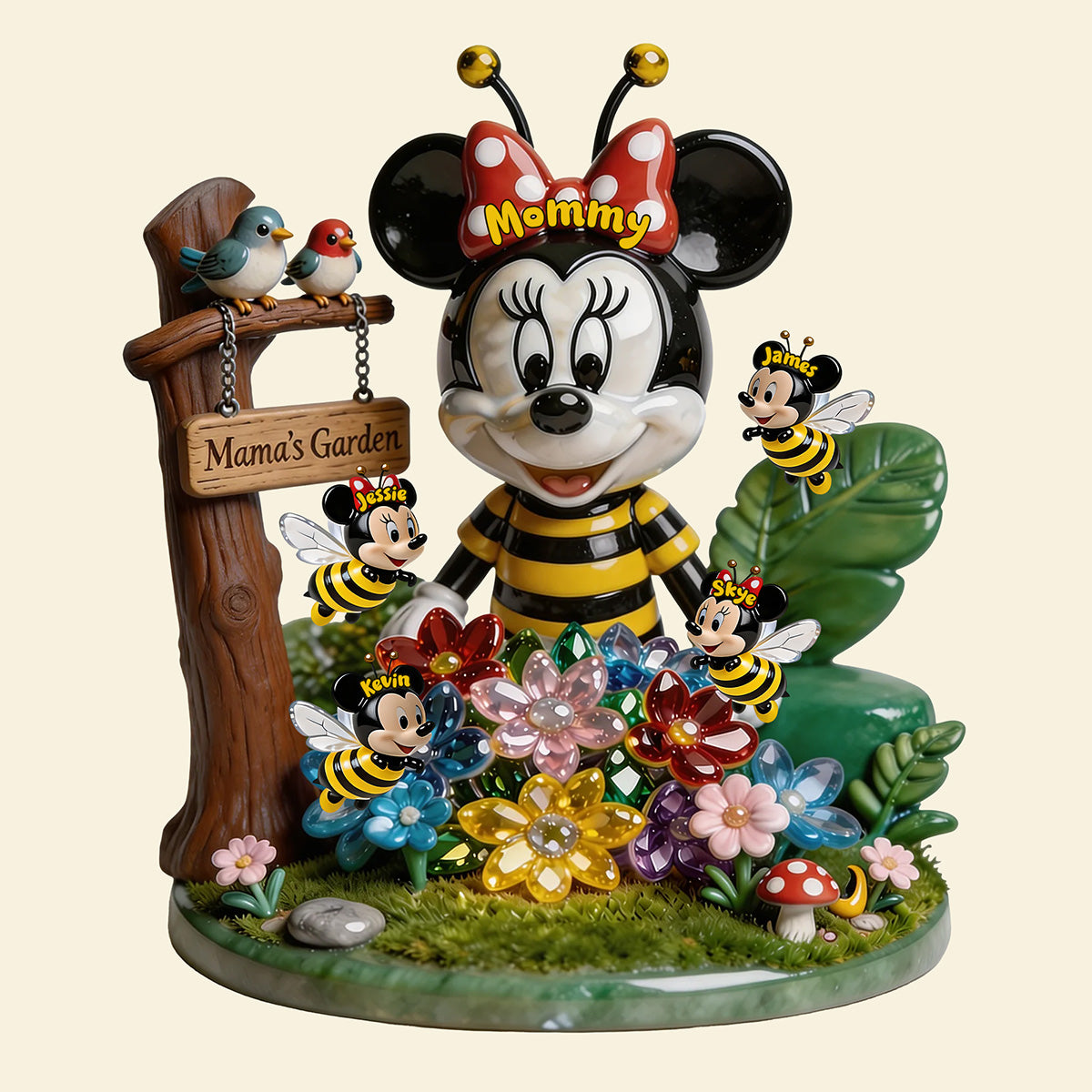 Busy Bee Mama Garden Acrylic Plaque - Personalized Gift For Mom 01TOTA230326-Homacus