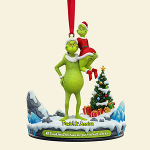 Hugging Green Monster Couple Ornament - Personalized Christmas Gift For Couples 01OHLU180925-Homacus