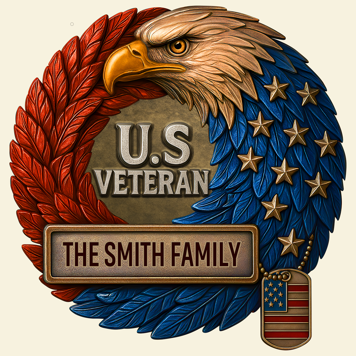 Veteran Family Metal Sign - Personalized Gifts For Family 02HULU210525-Homacus