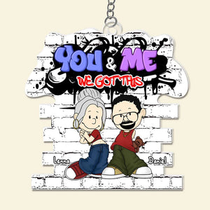 Personalized Gift For Couples Keychain Y2K Cartoon Couple 05KALU271224HG-Homacus