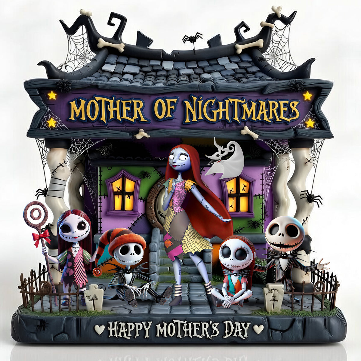 Spooky Mom And Kids Acrylic Plaque - Personalized Gifts For Mother's Day Plaque 01OHLU150426-Homacus