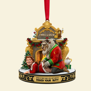 Playful Touchy Couple Ornament - Personalized Christmas Gift For Couples 04OHLU230925-Homacus