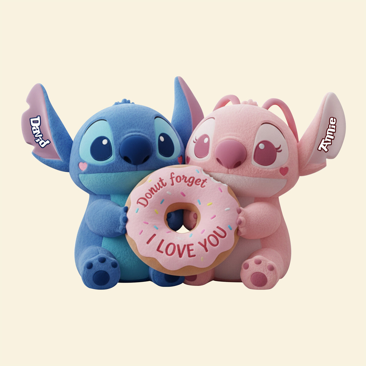 Adorable Tropical Duo Donut Pillow - Personalized Gifts For Couples 04PGLU251125-Homacus