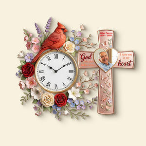 Cardinal Memorial Custom Photo Acrylic Clock - Personalized Gifts For Memorial 02kita060126-Homacus
