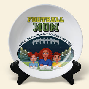 Personalized Gift For Football Mom Ceramic Round Plate Mother's Day 02XQLU200325HG-Homacus