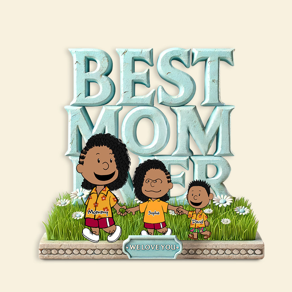 Personalized Gift For Mom Plaque, Best Mom Ever-Homacus