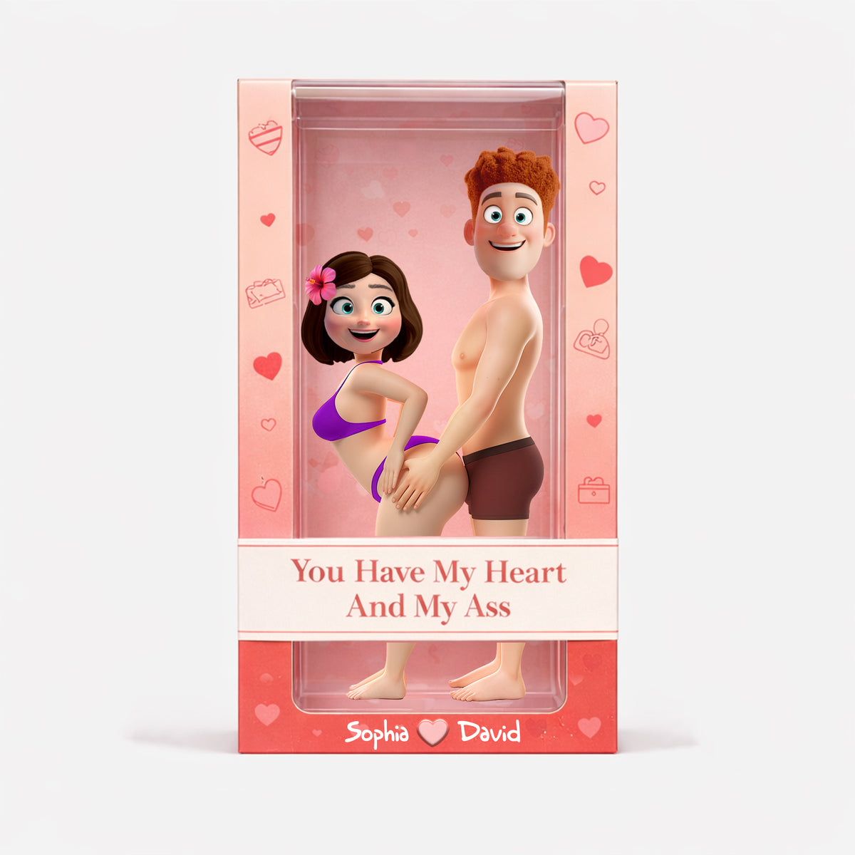 Cheeky Couple Acrylic Plaque - Personalized Gifts For Couple Valentine Plaque 07OHLU230126-Homacus