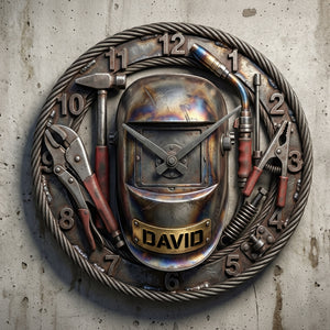 Welder Wall Clock - Personalized Gifts For Welder 1 Layer Acrylic Hanging Wall Clock 02KILU140126-Homacus