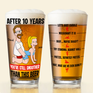 Playful Couple Beer Glass - Personalized Anniversary Gifts For Couples 02NALU140625-Homacus