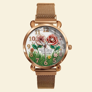 Floral Blooming Mesh Strap Watch - Personalized Gift For Sisters 04HULU250725-Homacus