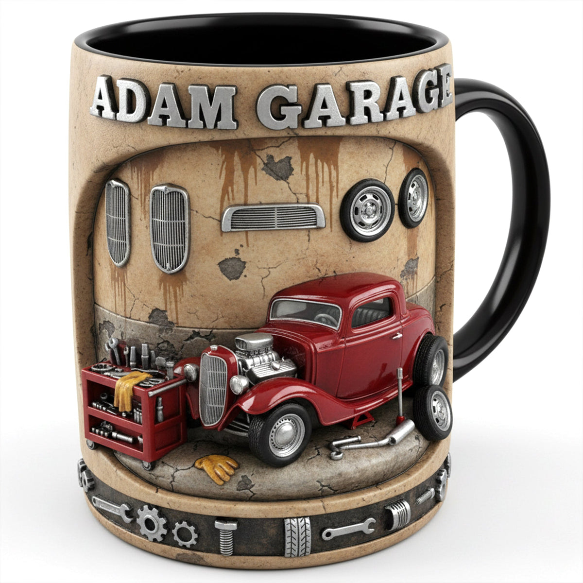 Retro Garage Hot Rod Coffee Mug - Personalized Gift For Hot Rod Lovers 05KILU090126-Homacus
