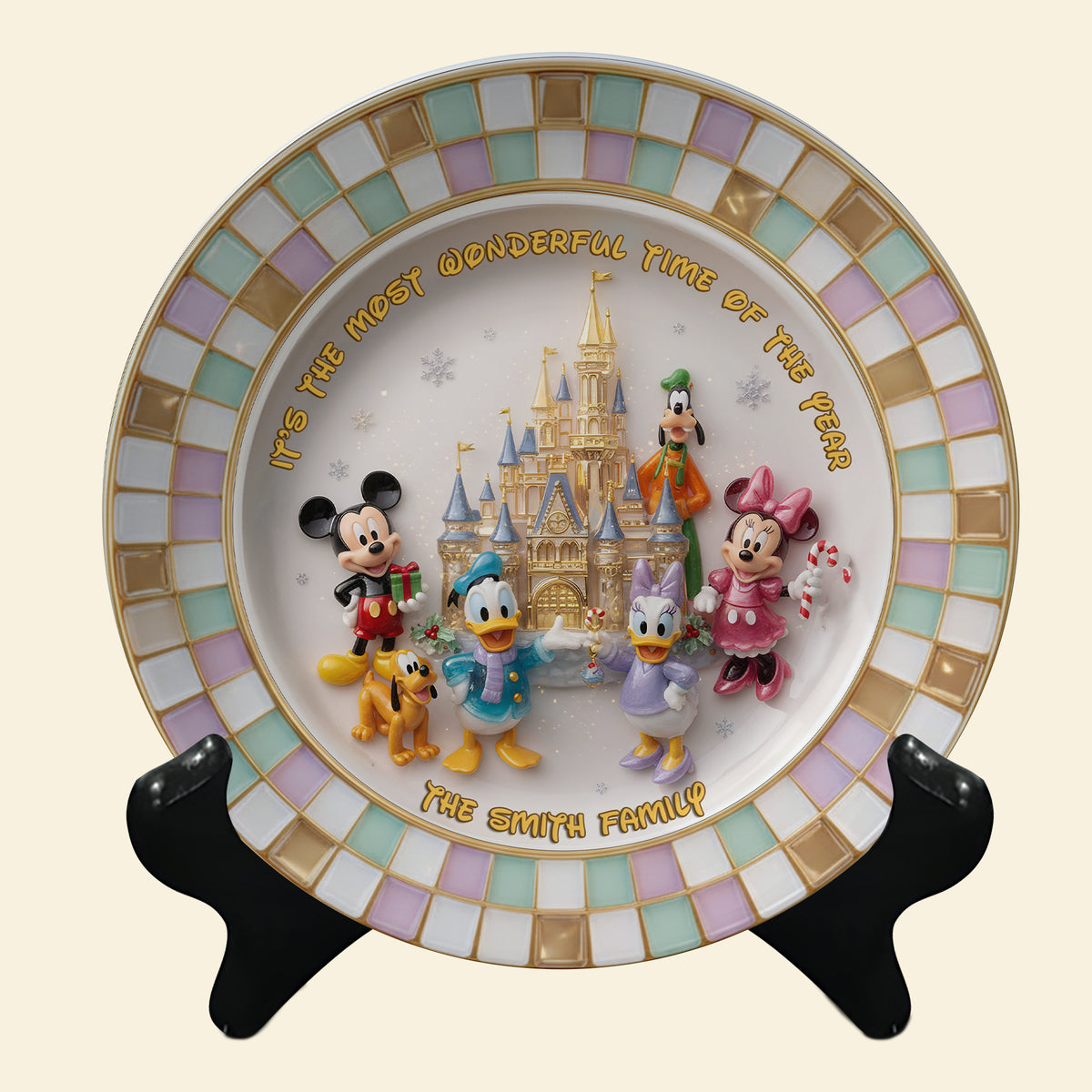 Magical Family Ceramic Round Plate - Personalized Gift For Family 03PGLU101025-Homacus