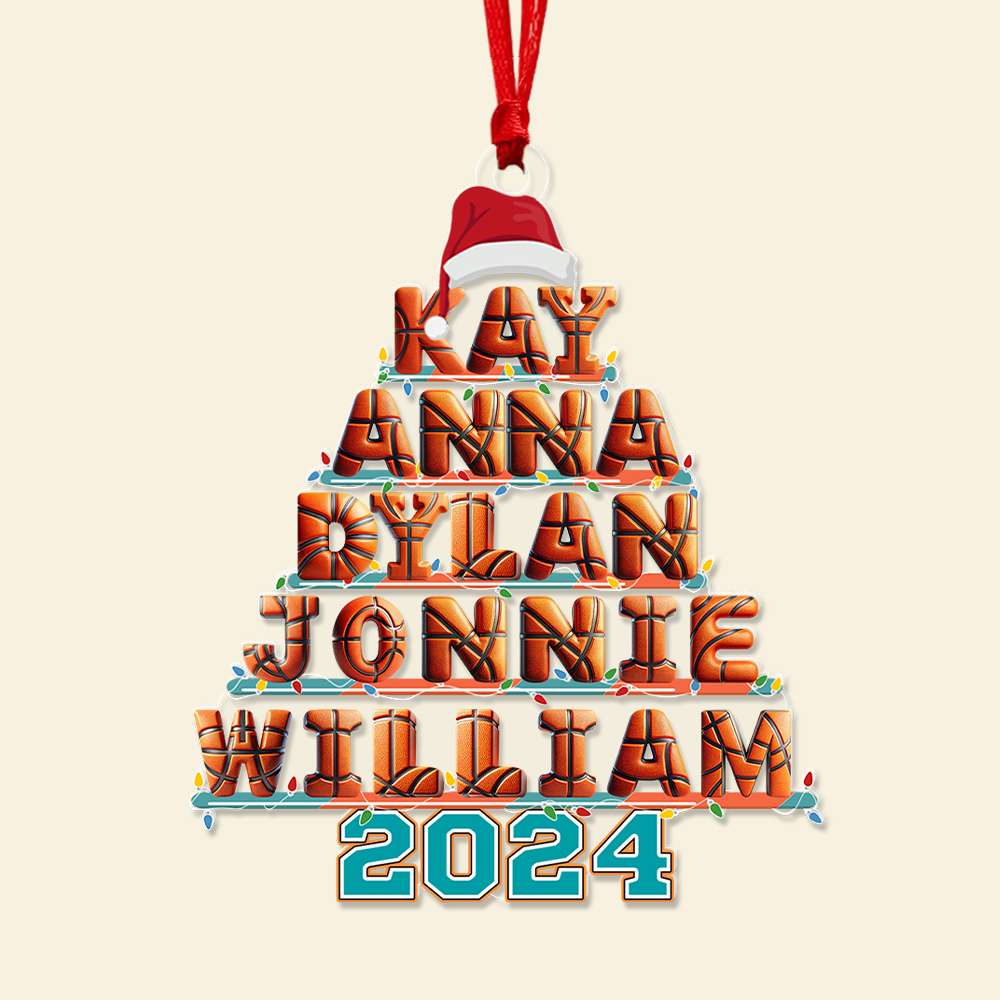 Custom Alphabet Letter Gifts For Family Love Basketball, Christmas Acrylic Ornament 02XQLU221024-Homacus