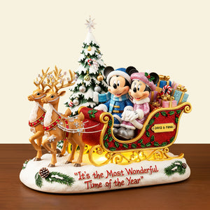 Couple Reindeer Sleigh Acrylic Plaque - Personalized Gifts For Couple Christmas Plaque 08PGLU281025-Homacus