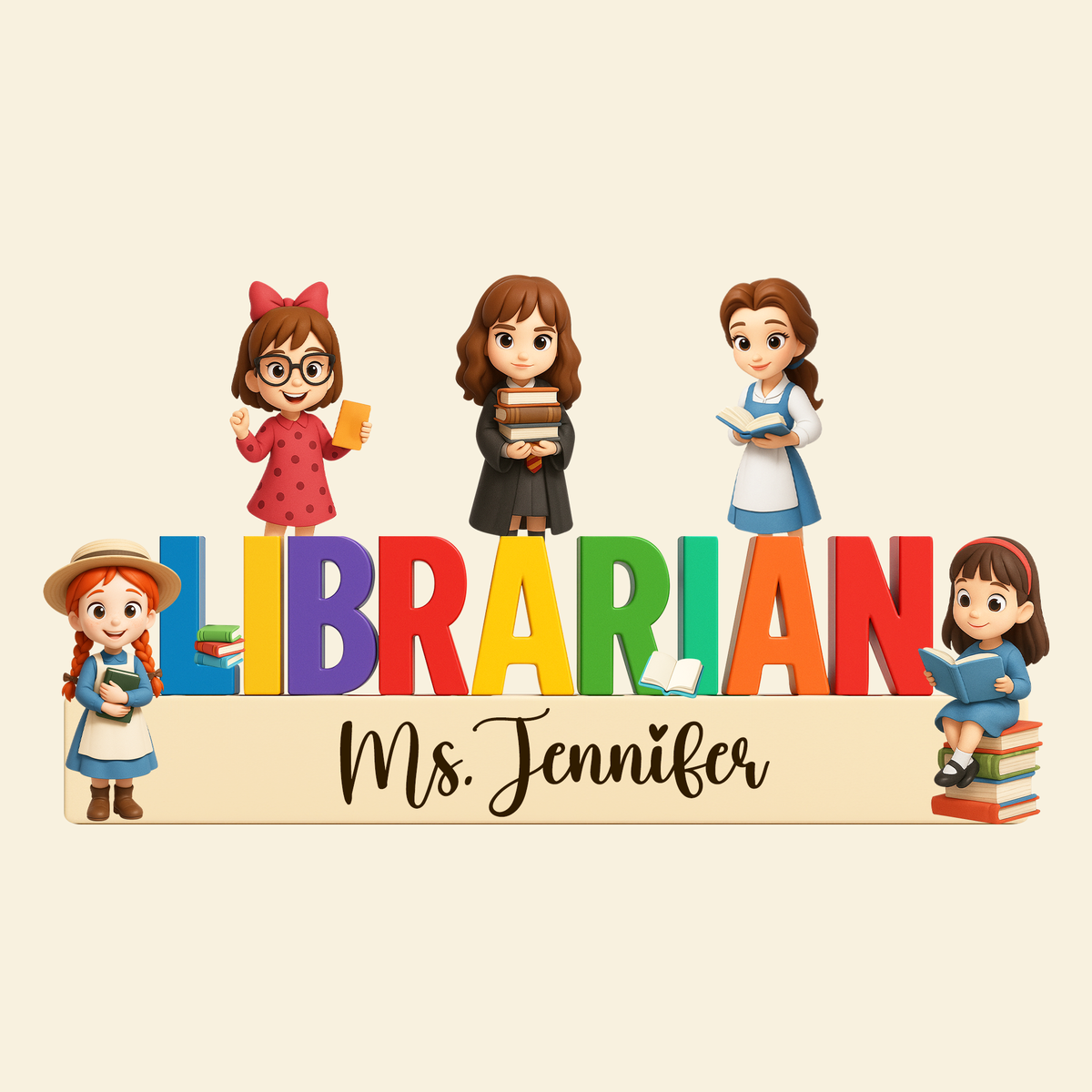 Book Characters Acrylic Plaque - Personalized Gifts For Librarian 02NALU080525-Homacus