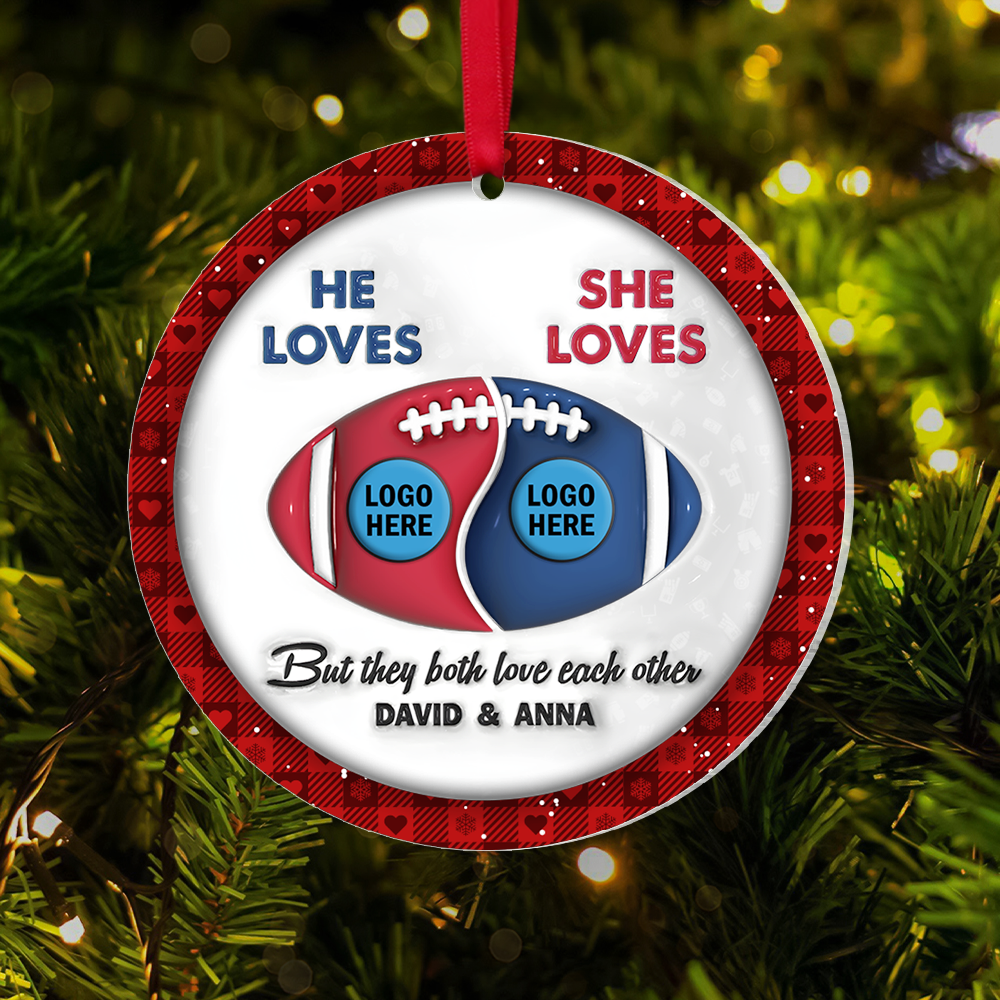 American Football Couple Acrylic Ornament With Custom Logo Team - House Divided 02hupu250924-Homacus