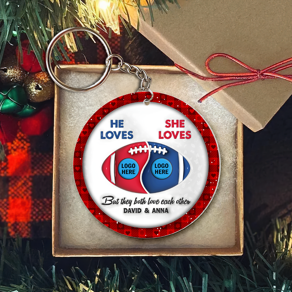 American Football Couple Keychain With Custom Logo Team - House Divided 02hupu250924-Homacus