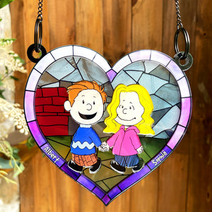 Personalized Gifts For Couple Suncatcher Ornament 01QHQN230424DA Handing Couple-Homacus