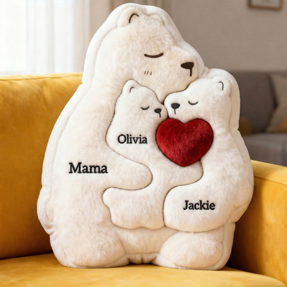 Nurturing Bear Mom Custom Shape Pillow - Personalized Gifts For Mom 01qhtn270226-Homacus