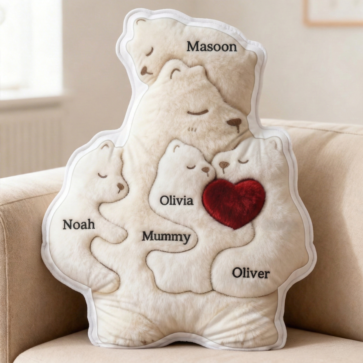 Nurturing Bear Mom Custom Shape Pillow - Personalized Gifts For Mom 01qhtn270226-Homacus