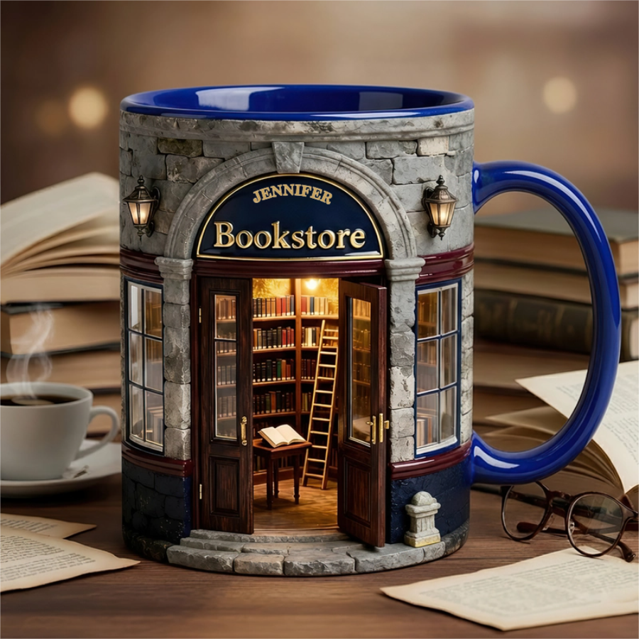 Custom Bookstore Mug - Personalized Coffee Mug - Book Lover Gifts-Homacus