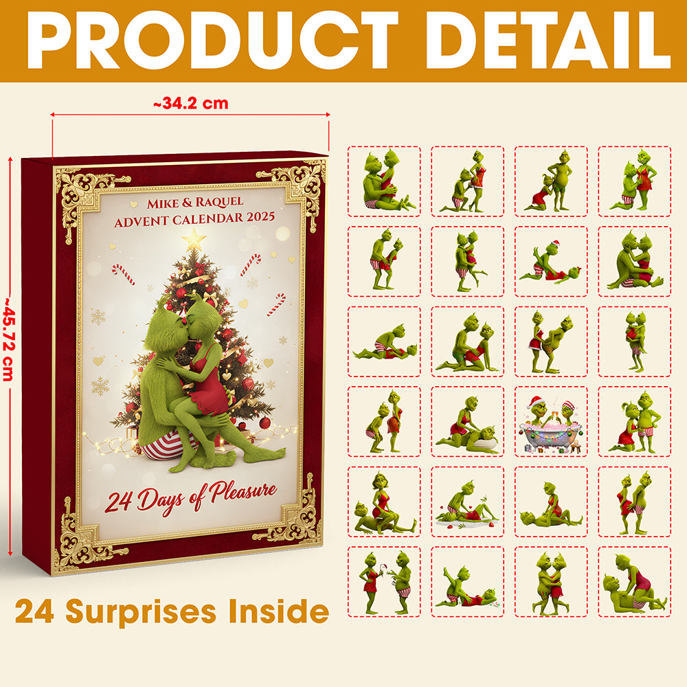 Naughty Green Couple Christmas Advent Calendar Blind Box - Personalized Gifts For Couple 02nadt101025-Homacus