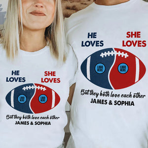 Custom Team Logo Shirt 05huti130123 American Football Shape Gifts For Couple-Homacus