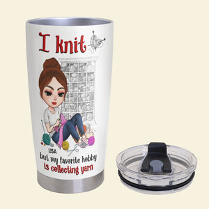 Knitting Knowledge, Knitting Girl - Personalized Tumbler Cup, Knitting Tumbler Cup - Funny Gift For Knitting Lovers-Homacus