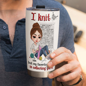 Knitting Knowledge, Knitting Girl - Personalized Tumbler Cup, Knitting Tumbler Cup - Funny Gift For Knitting Lovers-Homacus