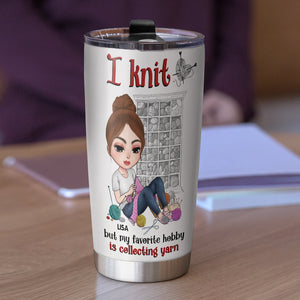 Knitting Knowledge, Knitting Girl - Personalized Tumbler Cup, Knitting Tumbler Cup - Funny Gift For Knitting Lovers-Homacus