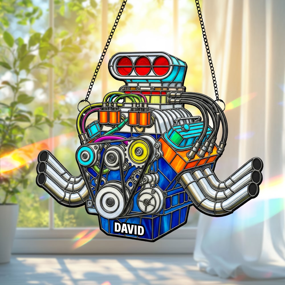 Custom Hot Rod Engine Personalized Gifts For Car Lovers Suncatcher Ornament 02ohtn080825-Homacus