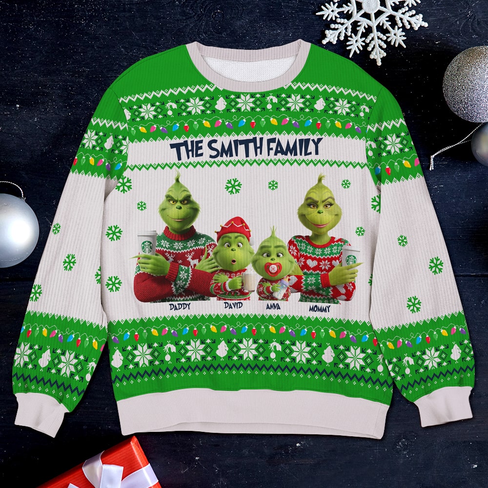 Personalized Gifts For Family Christmas Ugly Sweater 04natn230825-Homacus